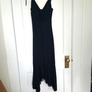 H&M Women's Close Fitting Black Summer Dress Asymmetrical Hemline Size Small